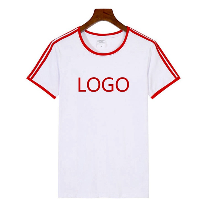 Custom design three stripe performance t-shirts online with logo printing HFCMT032