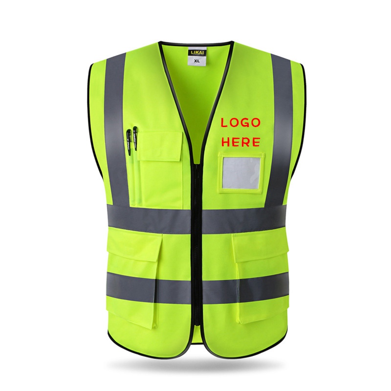 Wholesale and custom high visibility reflective vests for construction security with logo printed HFCMV102 
