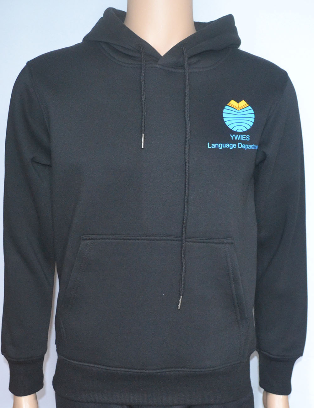 Custom pullover hoodies sweatshirts with logo printed on left chest and back 